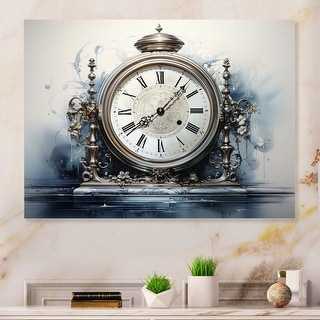 Designart "Clock Timeless Reflections" Fashion Metal Wall Art Prints